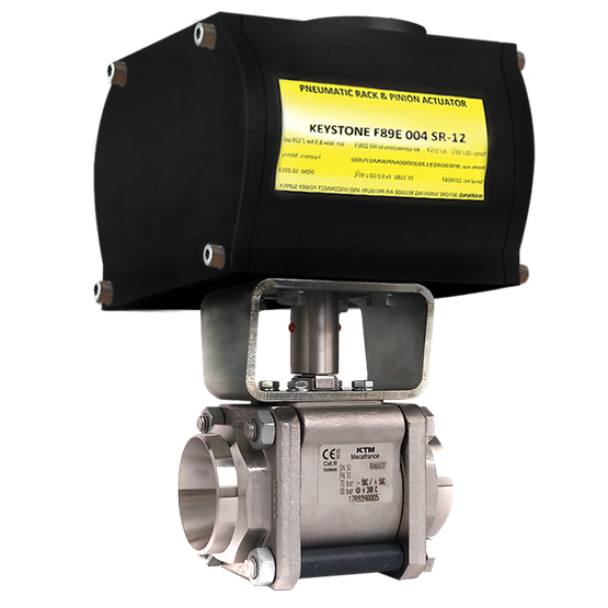 KTM Mecafrance Series RA Floating Ball Valve with Powered Actuator